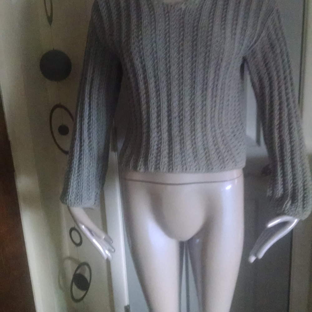 PURE Hand Knit Cotton Sweater ~ S/M